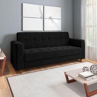 Kit Sofá 03 Lugares e 01 Poltrona Arezzo Linho Preto A79 - 2