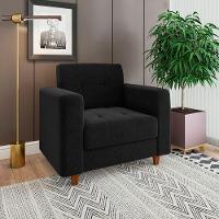 Kit Sofá 03 Lugares e 01 Poltrona Arezzo Linho Preto A79 - 3