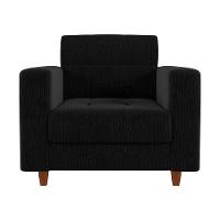 Kit Sofá 03 Lugares e 01 Poltrona Arezzo Linho Preto A79 - 4