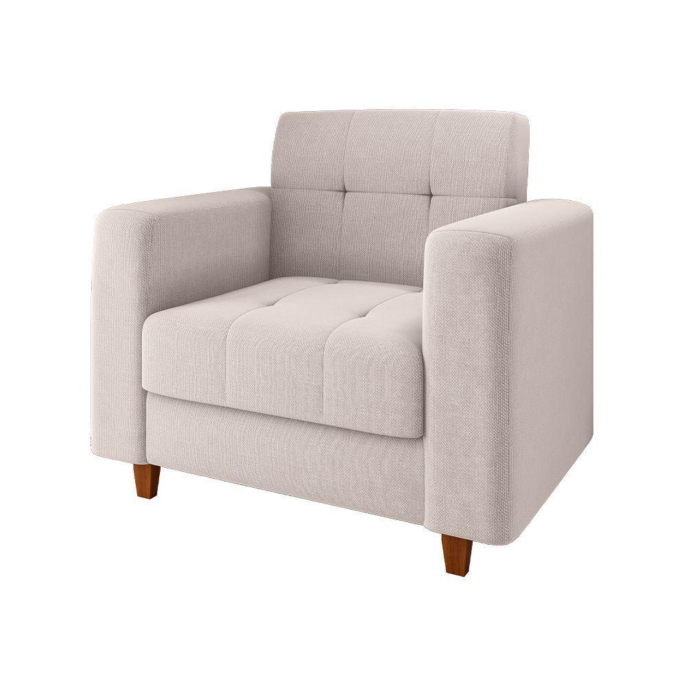 Poltrona Arezzo Linho Castanho A19 Bege - 5