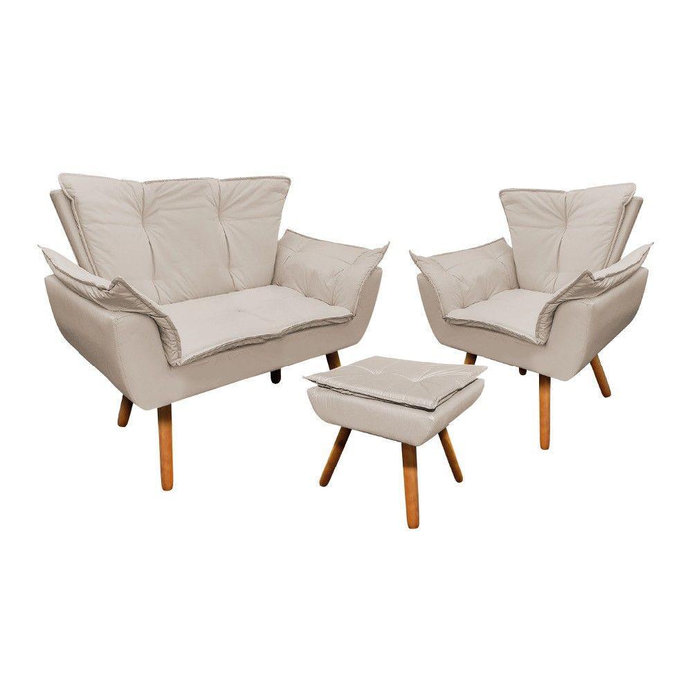 Kit 01 Namoradeira Opala 01 Poltrona Opala e 01 Puff Opala - 2