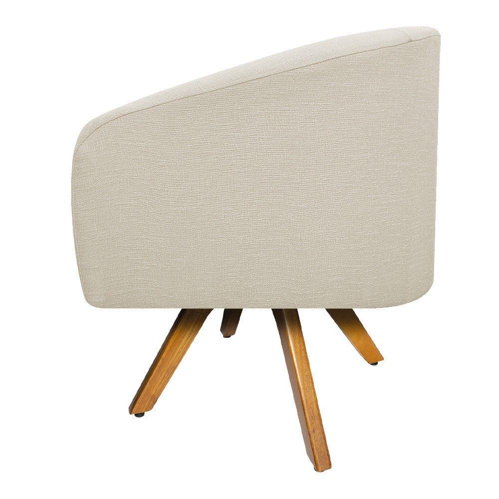 Kit 02 Poltronas Luiza Linho Bege - 2