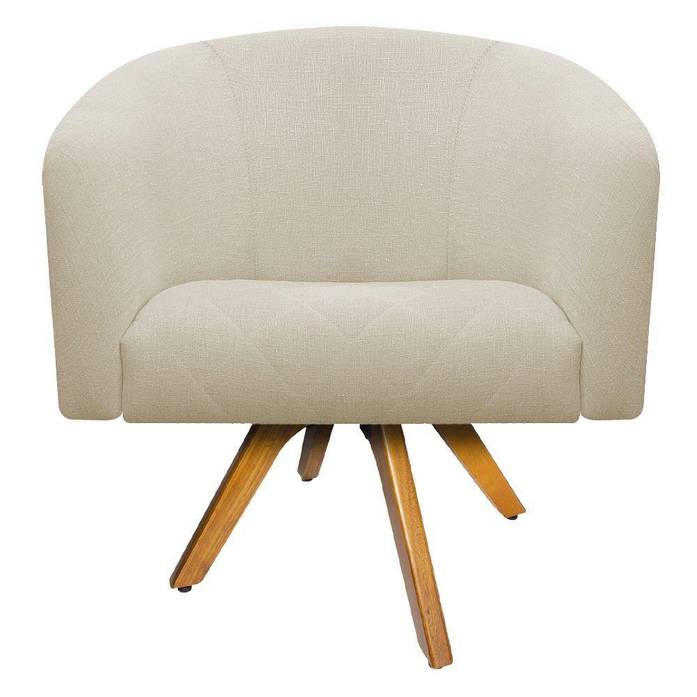 Kit 02 Poltronas Luiza Linho Bege - 3