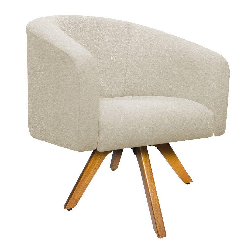 Kit 02 Poltronas Luiza Linho Bege - 4