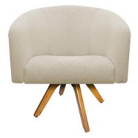 Kit 02 Poltronas Luiza Linho Bege - 3