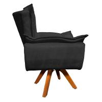 Poltrona Giratória Opala Suede Preto - 7