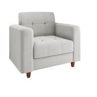 Kit Sofá 03 Lugares 01 Poltrona Arezzo Linho Pés Chanfrado