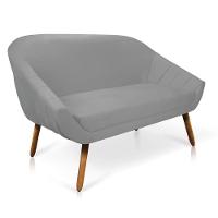 Kit 01 Namoradeira 02 Lugares e 02 Poltronas Giovana Suede Castanho Cinza - 5