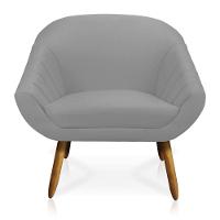 Kit 01 Namoradeira 02 Lugares e 02 Poltronas Giovana Suede Castanho Cinza - 6