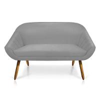 Kit 01 Namoradeira 02 Lugares e 02 Poltronas Giovana Suede Castanho Cinza - 7