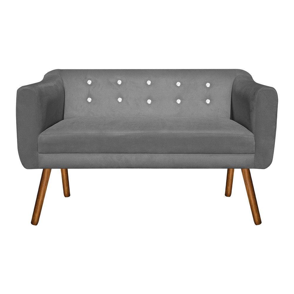 Kit Namoradeira 2 Lugares E 2 Poltronas Julia Grafite - 9