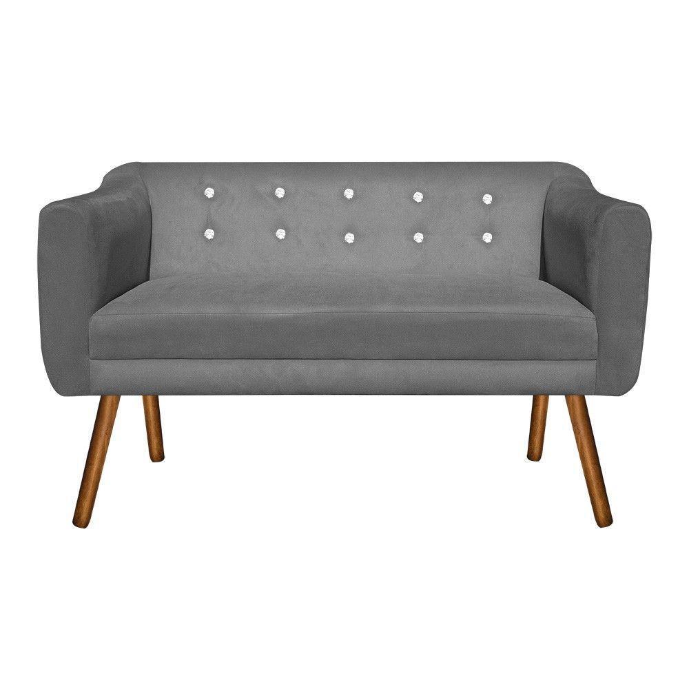 Kit Namoradeira 2 Lugares E 2 Poltronas Julia Grafite - 10