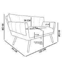Kit 01 Namoradeira 02 Lugares E 01 Poltrona Anitta Linho Grosso Bege A19 - 2