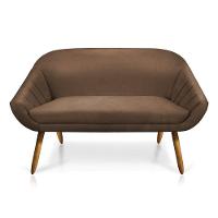 Kit 01 Namoradeira 02 Lugares e 02 Poltronas Giovana Suede Castanho Marrom - 6