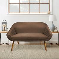 Kit 01 Namoradeira 02 Lugares e 02 Poltronas Giovana Suede Castanho Marrom - 7