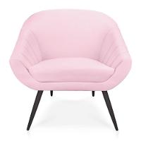 Kit 01 Namoradeira 02 Lugares e 01 Poltrona Giovana Suede de Ferro Rosa Bebê - 5