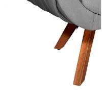 Kit 02 Poltronas Giratória Giovana Linho A26 Base Madeira - 6