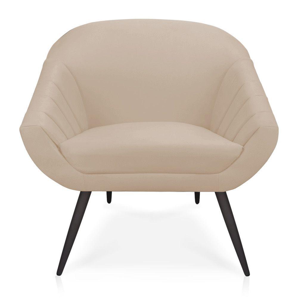 Kit 01 Namoradeira 02 Lugares e 02 Poltronas Giovana Suede de Ferro Bege - 5