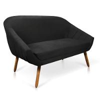 Kit 01 Namoradeira 02 Lugares e 02 Poltronas Giovana Suede Castanho