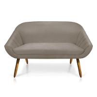 Kit 01 Namoradeira 02 Lugares e 02 Poltronas Giovana Suede Castanho Marrom Rato - 6