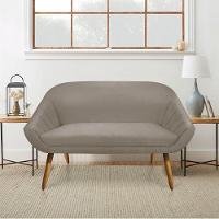 Kit 01 Namoradeira 02 Lugares e 02 Poltronas Giovana Suede Castanho Marrom Rato - 7