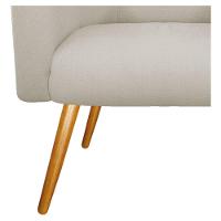 Poltrona Luiza Couro Ecológico Nozes E Linho Bege - 3