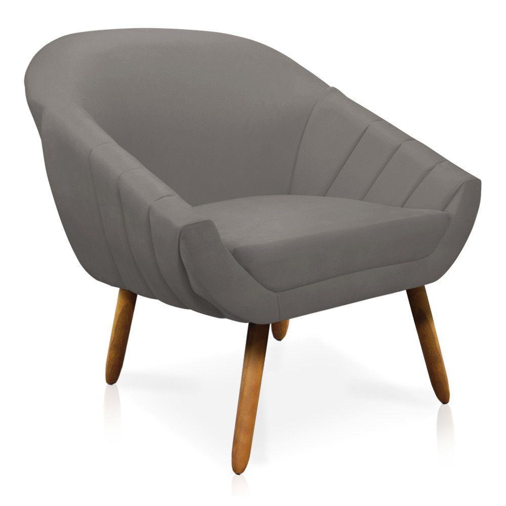 Kit 01 Namoradeira 02 Lugares e 02 Poltronas Giovana Suede Castanho Grafite - 3