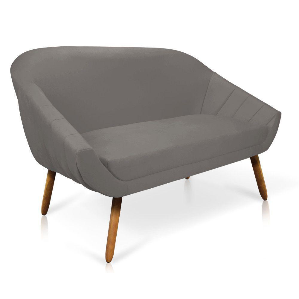 Kit 01 Namoradeira 02 Lugares e 02 Poltronas Giovana Suede Castanho Grafite - 4