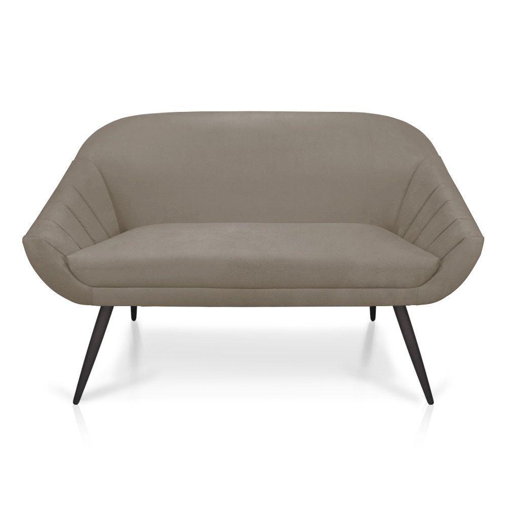 Kit 01 Namoradeira 02 Lugares e 02 Poltronas Giovana Suede de Ferro Marrom Rato - 6