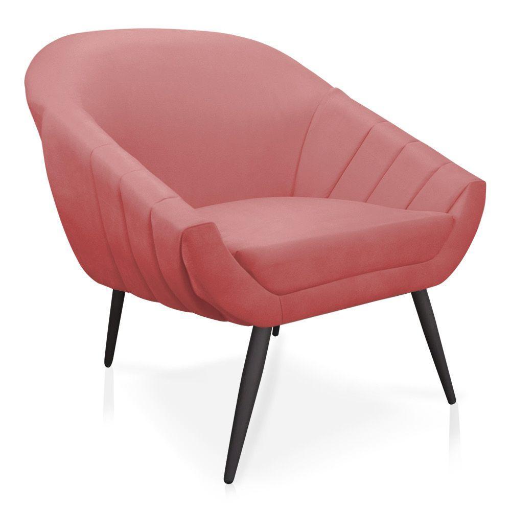 Kit 01 Namoradeira 02 Lugares e 01 Poltrona Giovana Suede de Ferro Rose - 3