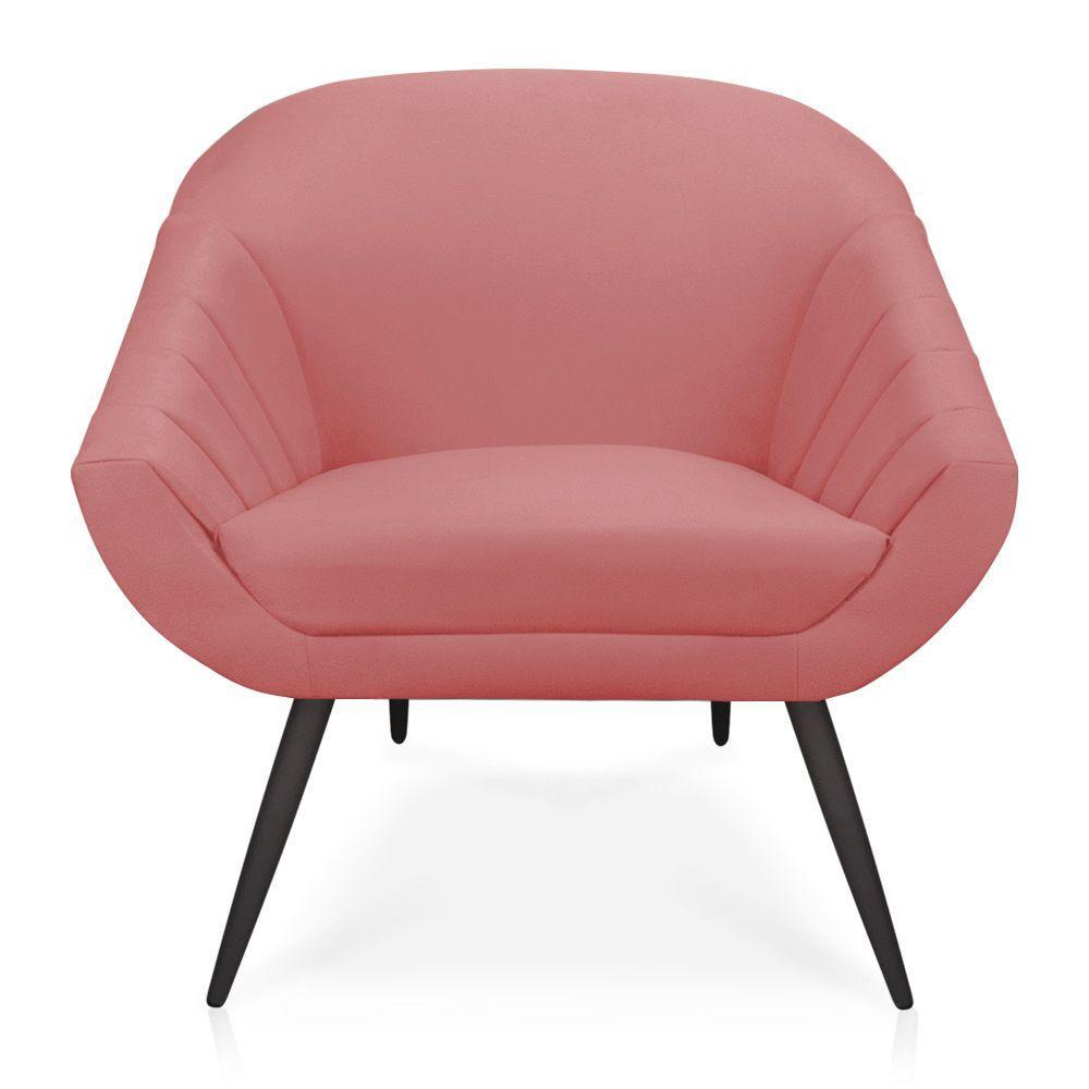 Kit 01 Namoradeira 02 Lugares e 01 Poltrona Giovana Suede de Ferro Rose - 5