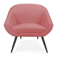 Kit 01 Namoradeira 02 Lugares e 01 Poltrona Giovana Suede de Ferro Rose - 5