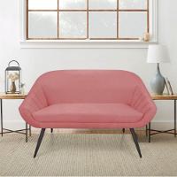 Kit 01 Namoradeira 02 Lugares e 01 Poltrona Giovana Suede de Ferro Rose - 8