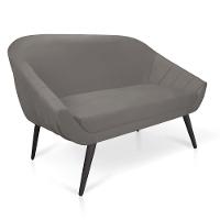 Kit 01 Namoradeira 02 Lugares e 01 Poltrona Giovana Suede de Ferro Grafite