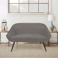 Kit 01 Namoradeira 02 Lugares e 01 Poltrona Giovana Suede de Ferro Grafite - 7