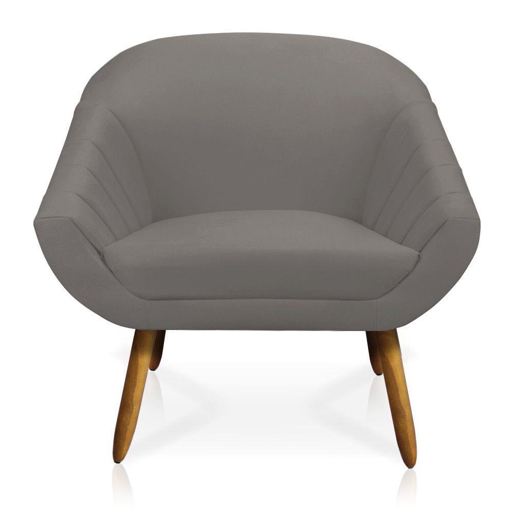 Kit 01 Namoradeira 02 Lugares e 01 Poltrona Giovana Suede Castanho Grafite - 4