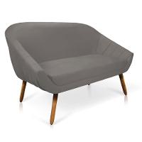 Kit 01 Namoradeira 02 Lugares e 01 Poltrona Giovana Suede Castanho Grafite - 5