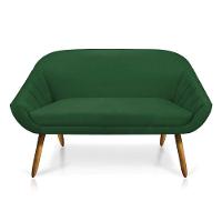 Kit 01 Namoradeira 02 Lugares e 02 Poltronas Giovana Suede Castanho Verde - 6