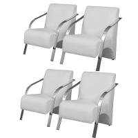 Kit 4 Polt. Vênus 1 Lugar Pé Alumínio D Salla Courino Branco - 1