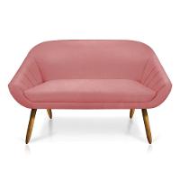 Kit 01 Namoradeira 02 Lugares e 02 Poltronas Giovana Suede Castanho Rose - 6