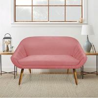 Kit 01 Namoradeira 02 Lugares e 02 Poltronas Giovana Suede Castanho Rose - 7