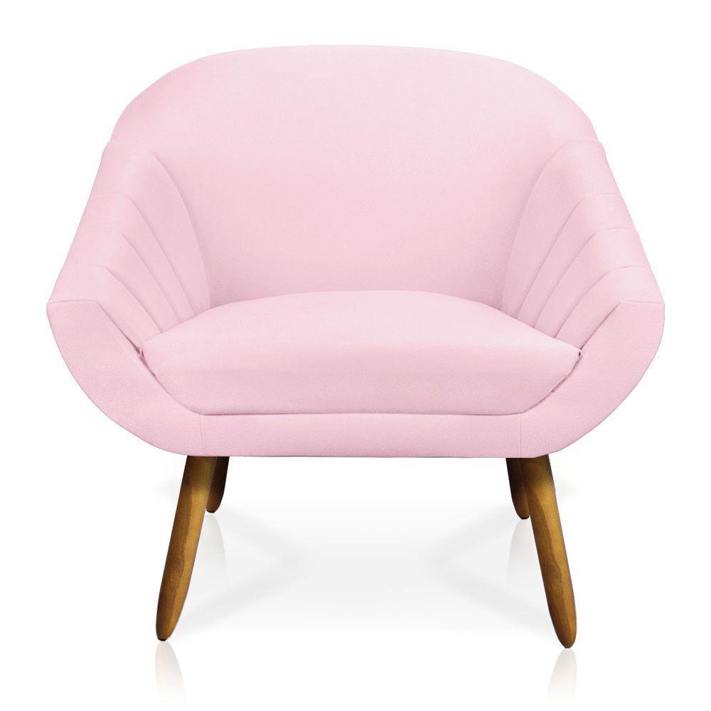 Kit 01 Namoradeira 02 Lugares e 02 Poltronas Giovana Suede Castanho Rosa Bebê - 5