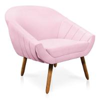 Kit 01 Namoradeira 02 Lugares e 02 Poltronas Giovana Suede Castanho Rosa Bebê - 3