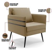 Kit 01 Namoradeira E 02 Poltronas Suede Marrom Rato