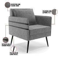 Kit 01 Namoradeira E 02 Poltronas Linho Grafite A26