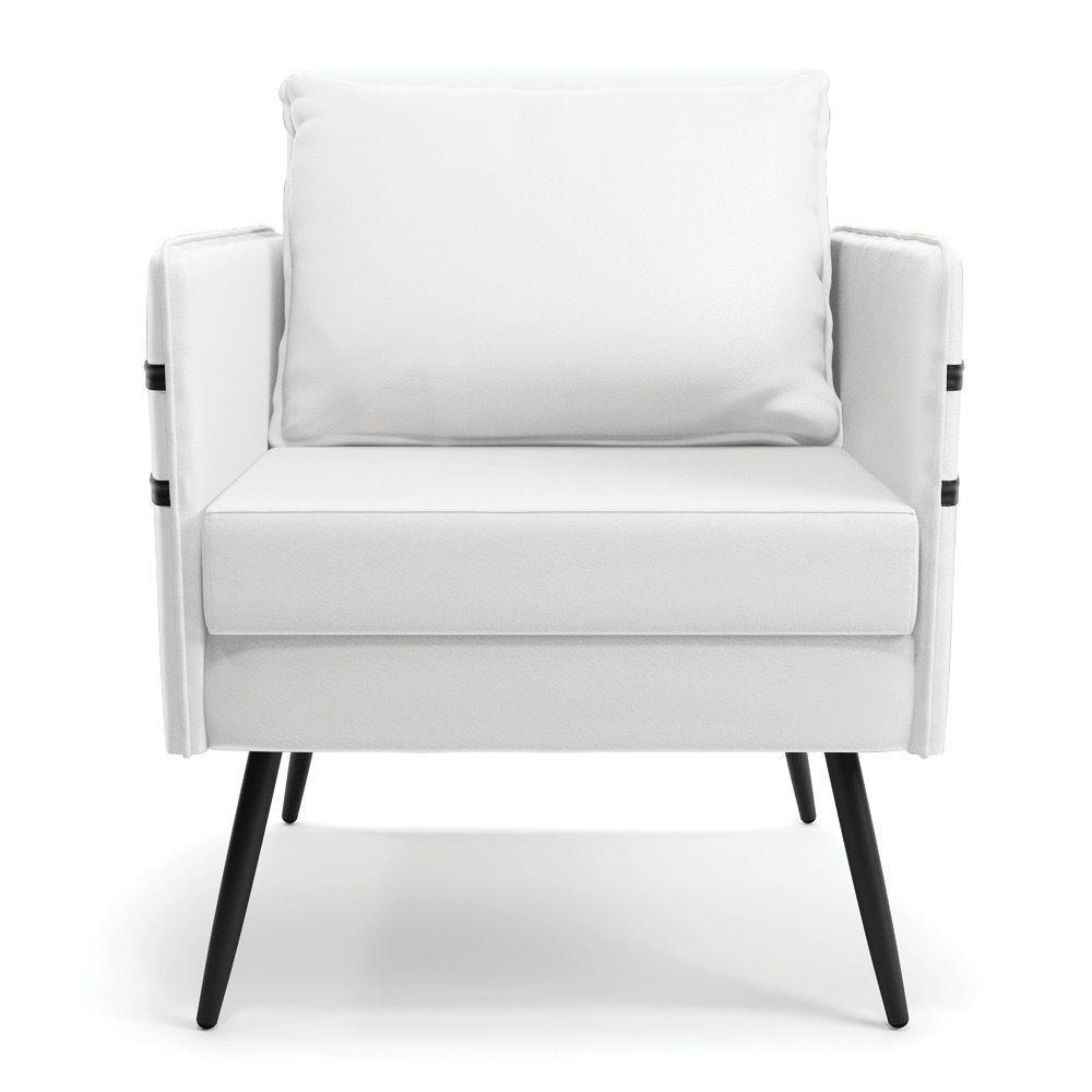 Kit 01 Namoradeira E 02 Poltronas Corino Branco - 6