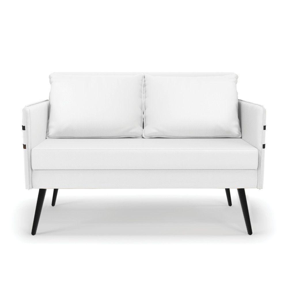 Kit 01 Namoradeira E 02 Poltronas Corino Branco - 7