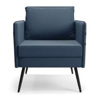 Kit 01 Namoradeira E 02 Poltronas Suede Azulnho - 6