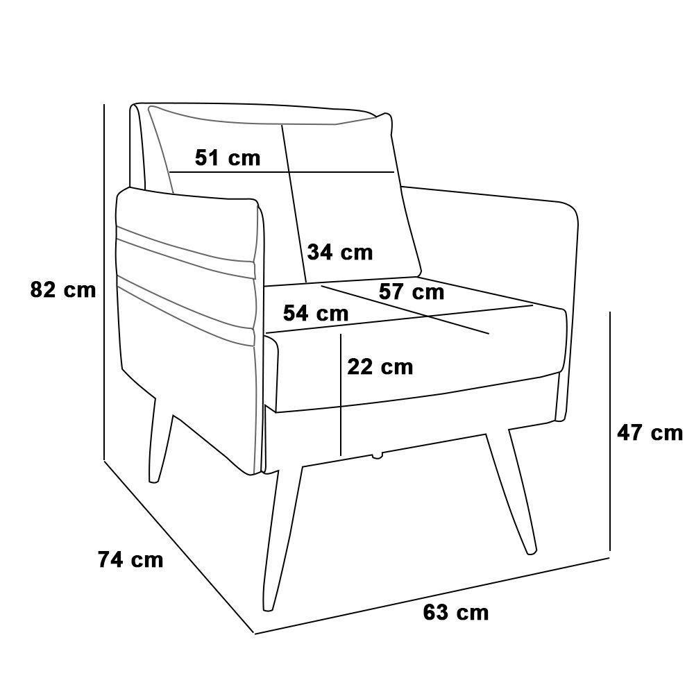 Kit 01 Namoradeira E 01 Poltrona Suede Marrom Rato - 2