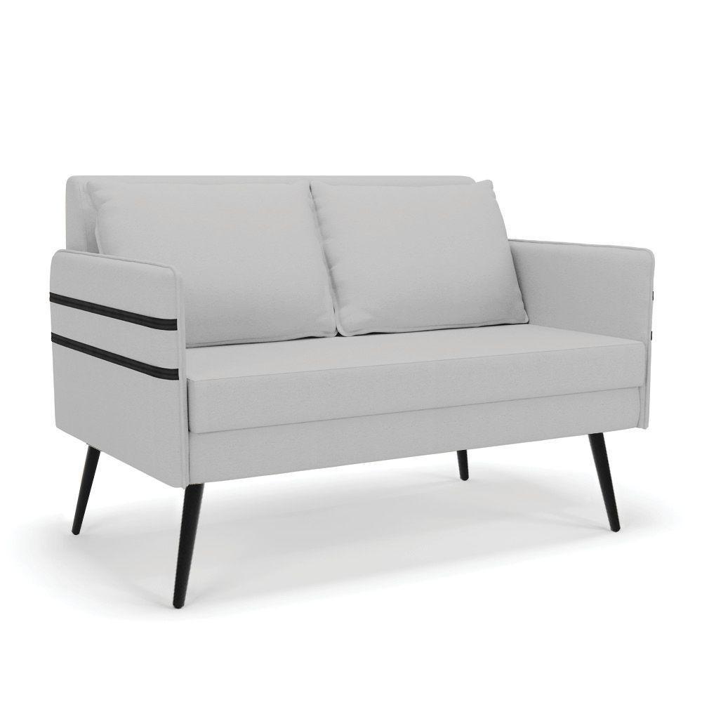 Kit 01 Namoradeira E 01 Poltrona Linho Cinza A05 - 7